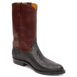 Ostrich Leg Roper Western Boots