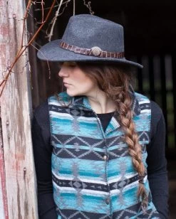 Collingsworth Hat With Snakeskin Band -WildWestFashionFinds outback trading company hat collingsworth australian wool 03