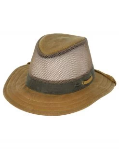 Willis With Mesh Crown Oilskin Hat -WildWestFashionFinds outback trading company hat willis with mesh 03