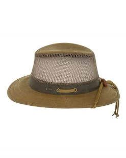 Willis With Mesh Crown Oilskin Hat -WildWestFashionFinds outback trading company hat willis with mesh 04