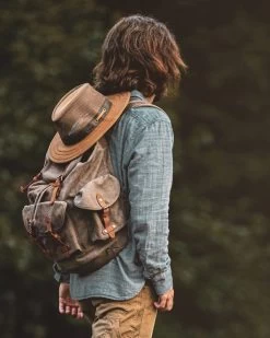 Willis With Mesh Crown Oilskin Hat -WildWestFashionFinds outback trading company hat willis with mesh 05