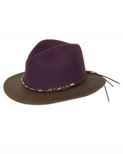 Canberra Australian Wool Hat -WildWestFashionFinds outback trading company hats brown canberra australian wool 05