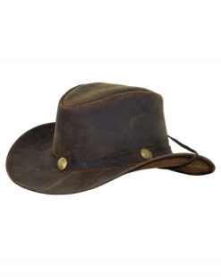 Cheyenne Leather Western Hat (Brown / Large)