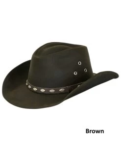 Badlands Cotton Oilskin Western Hat (Black / Small) -WildWestFashionFinds outback trading company oilskin hat badlands 05 1