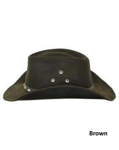 Badlands Cotton Oilskin Western Hat (Black / Small) -WildWestFashionFinds outback trading company oilskin hat badlands 06 1