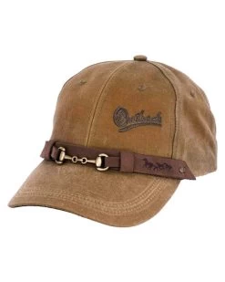 Equestian Cotton Oilskin Cap (Field Tan / Adjustable OS) -WildWestFashionFinds outback trading company oilskin hat equestrian cap 03 1