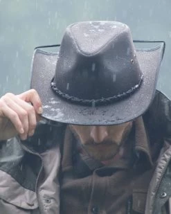 Bootlegger Cotton Oilskin Western Hat (Brown / Extra Large) -WildWestFashionFinds outback20trading20company20bootlegger20oilskin20hat 03 1
