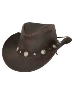 Rawhide Leather Western Hat (Chocolate / Large)