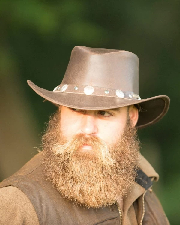 Rawhide Cowboy Leather Hat 3 Rawhide Cowboy Leather Hat - Image 3