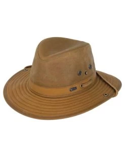 River Guide Cotton Oilskin Hat (Brown / Large) -WildWestFashionFinds outback20trading20company20river20guide20oilskin20hat 05 1