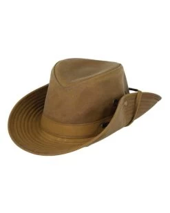 River Guide Cotton Oilskin Hat (Brown / Medium) -WildWestFashionFinds outback20trading20company20river20guide20oilskin20hat 07 2