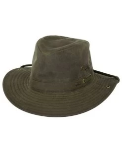 River Guide Cotton Oilskin Hat (Brown / Large) -WildWestFashionFinds outback20trading20company20river20guide20oilskin20hat 09 1