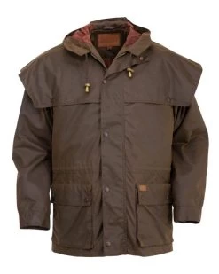 Swagman Oilskin Jacket With Cape (Bronze / Size XL)