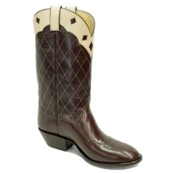 Texas Quilt Smooth Leather Cowboy Boots