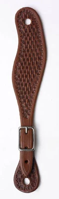 Waffle Tooling Western Leather Spur Strap