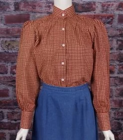 Witchita Ladies Plaid Fontier Western Cotton Blouse -WildWestFashionFinds witchita ladies plaid fontier western cotton blouse 4